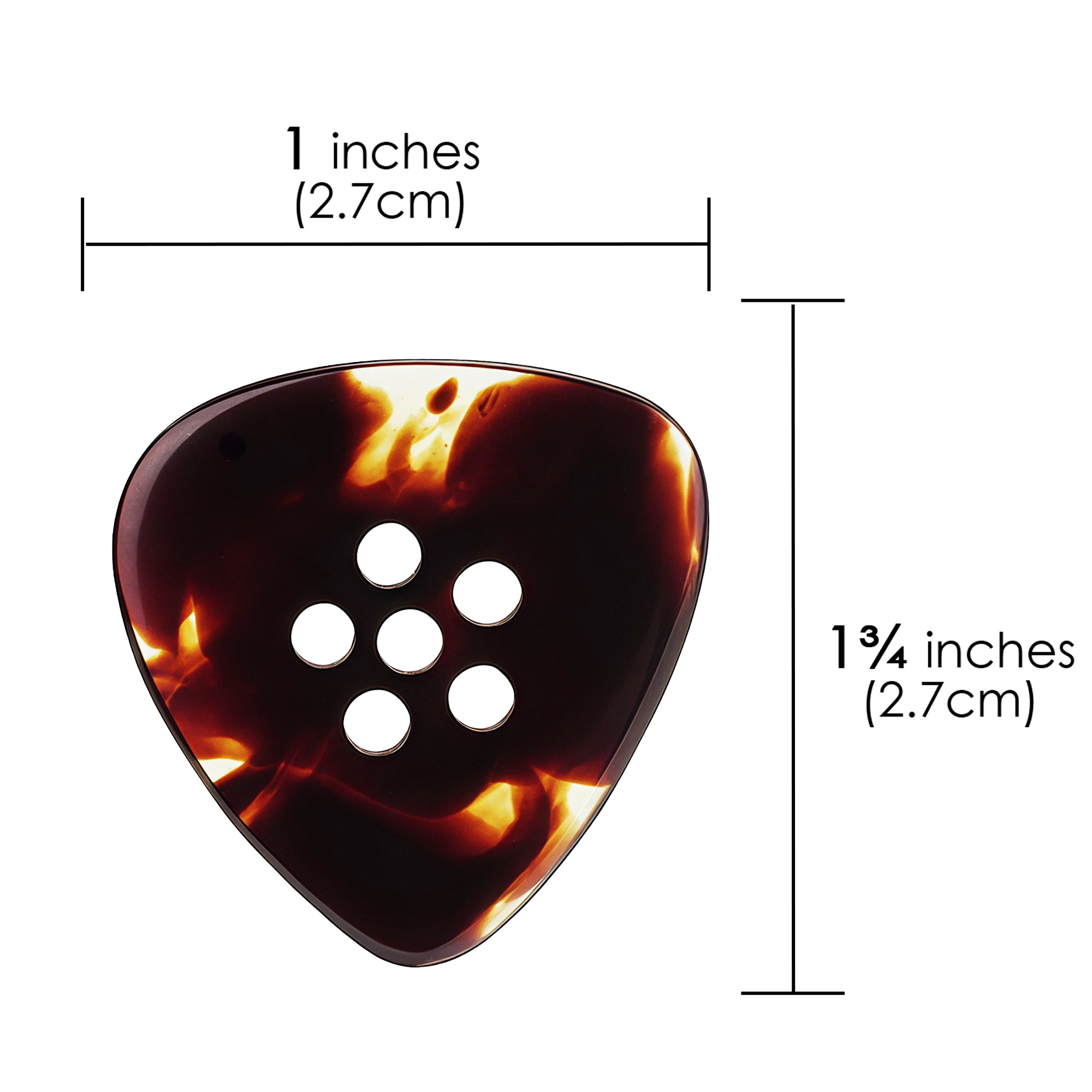 Musiin Hand-Made 3in1 Multi Flat clear Tone Premium thick Pick for Electric Guitar Bass Jazz Blues Guitar (Tortie)