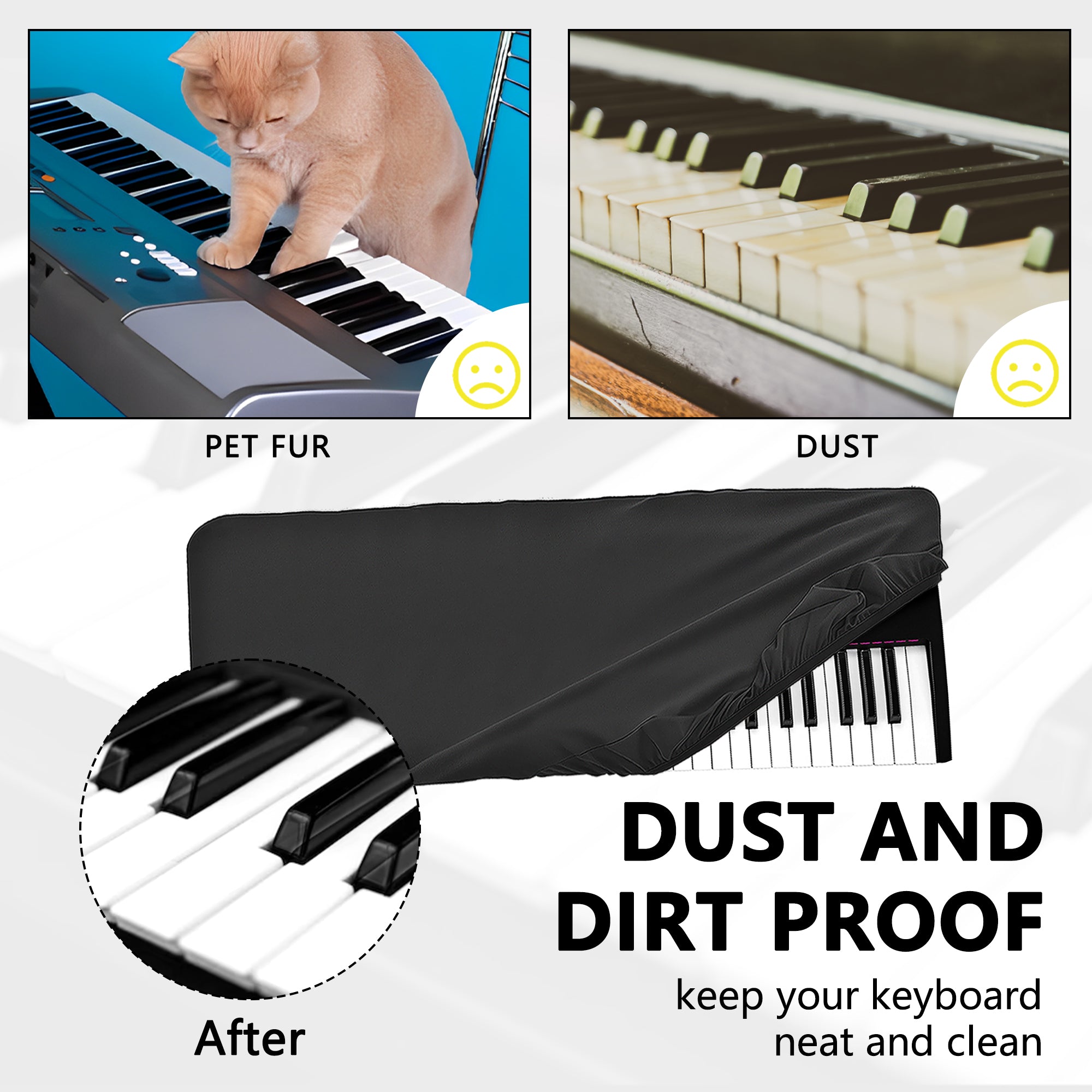 Musiin Premium 61 Key Piano Keyboard Cover Compatible with NI KONTROL S61