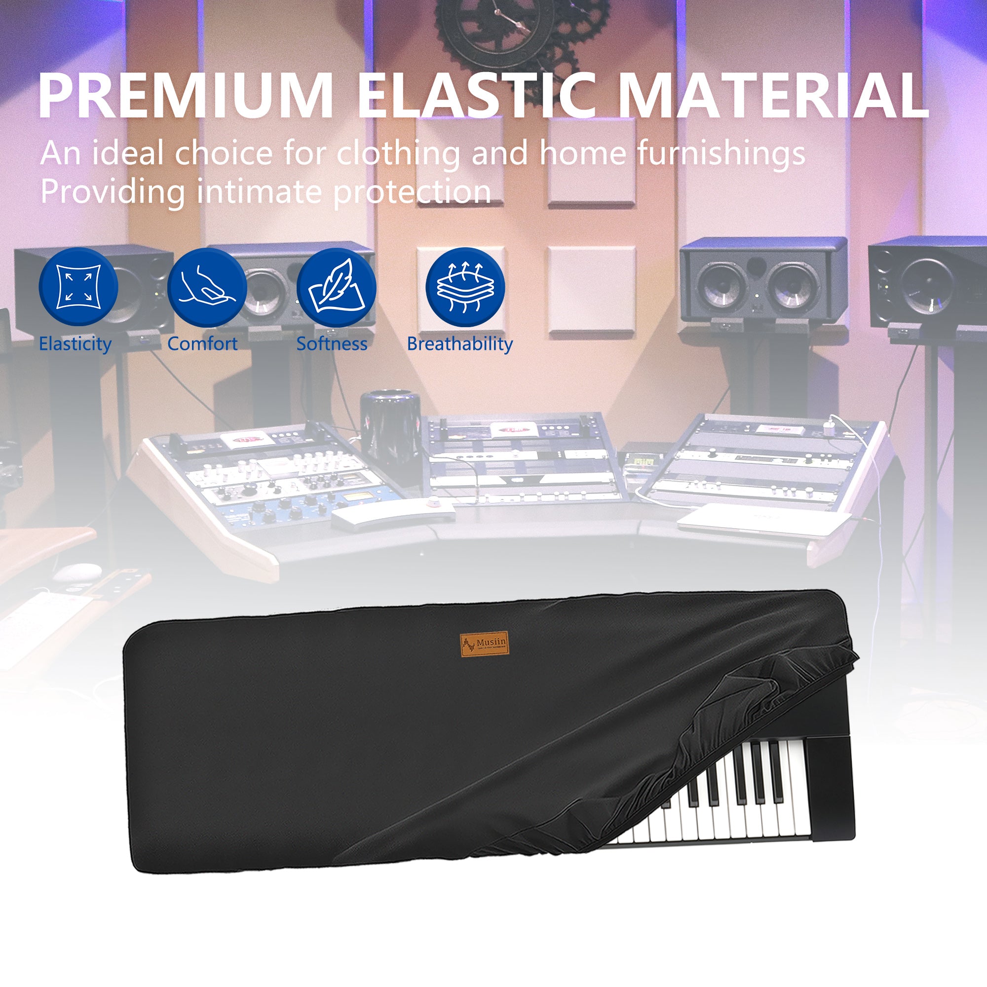 Musiin 61 Key Piano Keyboard Cover Compatible with KORG NAUTILUS AT 61