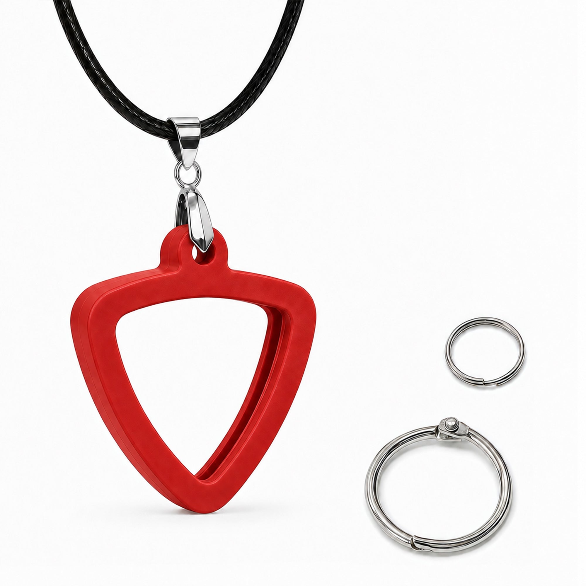 Musiin Guitar Pick Holder Necklace Compatible with Fender Dunlop D'Addario Triangle Picks, easy to access, suitable for players of various styles to showcase unique musical taste