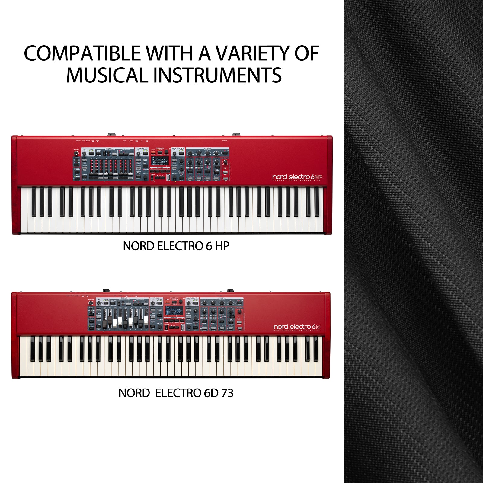 Musiin Ultimate Keyboard Dust Cover - Stretchable Chinlon, Water-Resistant, Dust & Pet scratch Protection, Compatible with Nord Electro 6 HP Piano 5 73 Stage 4 73 Stage 4 Compact Keyboard