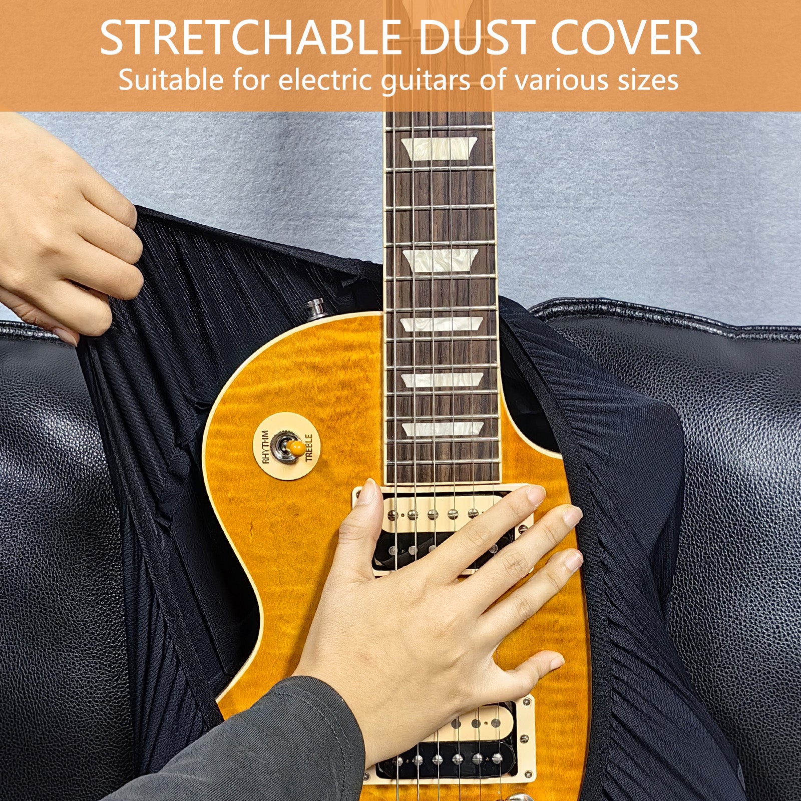 Musiin Customise Premium Black Guitar Dust Cover, Portable Sleeve cover Protect compatible with Gibson Fender Donner Guitar（GG-M）